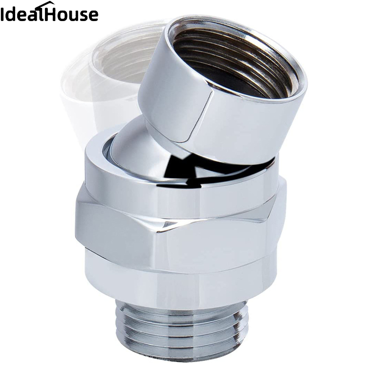 IDealHouse Store【Fast Delivery】Shower Head Swivel Ball Adapter Shower Connector Ball Joint Adjustable Solid Brass Shower Arm Extension Component