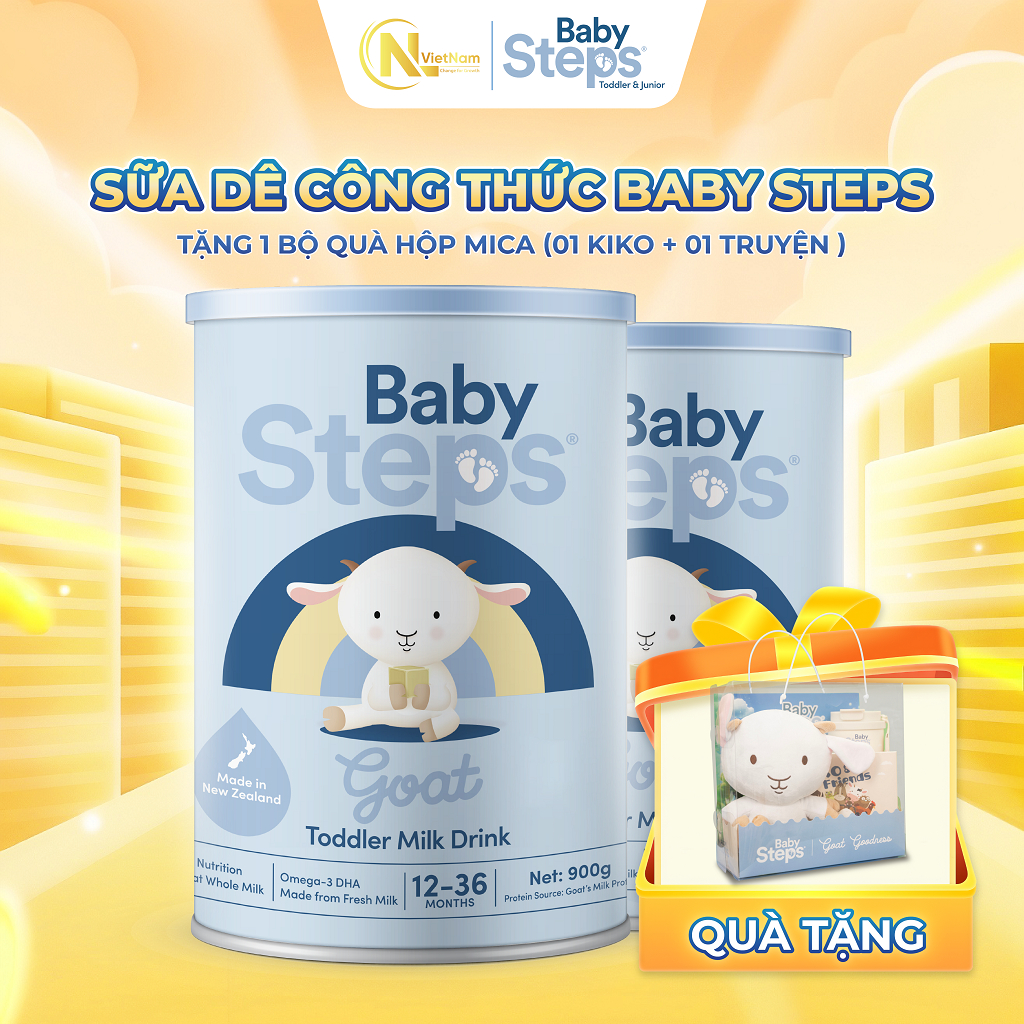 ( Kèm quà) Combo 2 lon Baby Steps số 3 900g