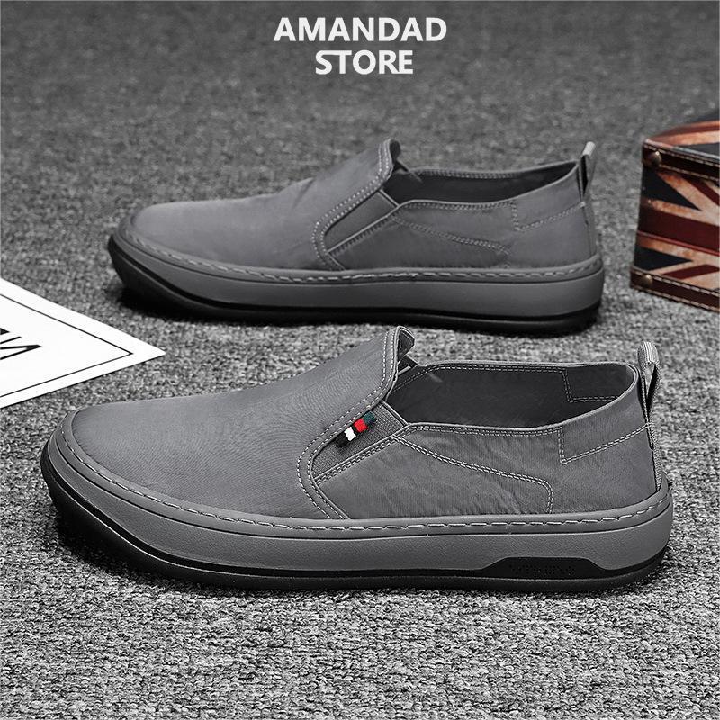  Qiaoyuluo Bắc Kinh cũ Giày vải nam Lụa băng mỏng một bàn đạp Giày đế bằng vải bố giản dị 