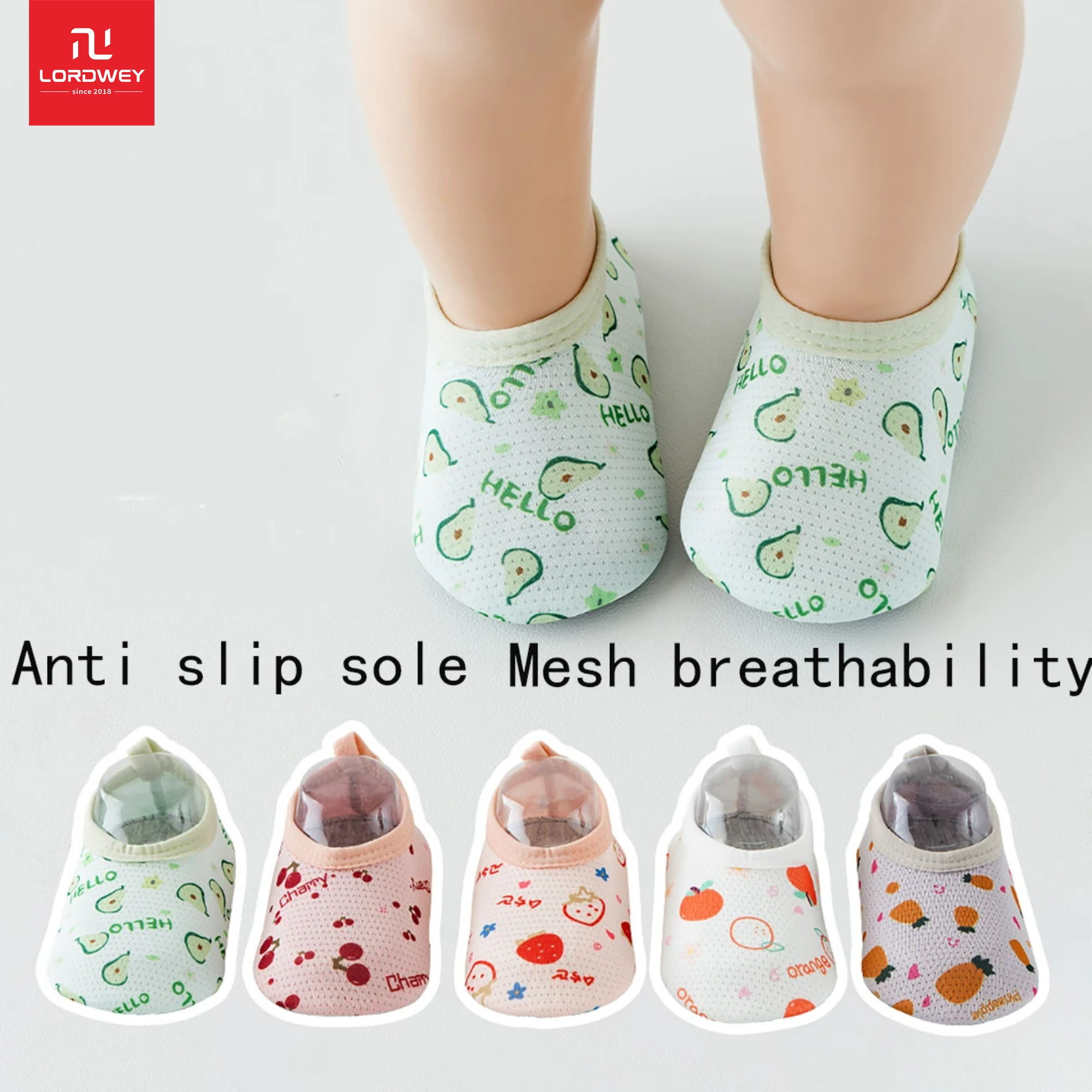 Lordwey 1 cặp không trượt bé gái trái cây vớ sàn-lý tưởng cho đầu tiên đi bộ & trẻ sơ sinh/trẻ mới biết đi trẻ em