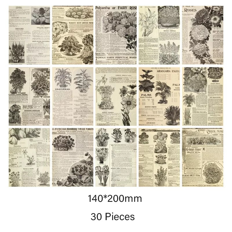 30pcs/pack DIY Hand Tent Backing Material Paper Vintage Material paper Vintage inspiration Series