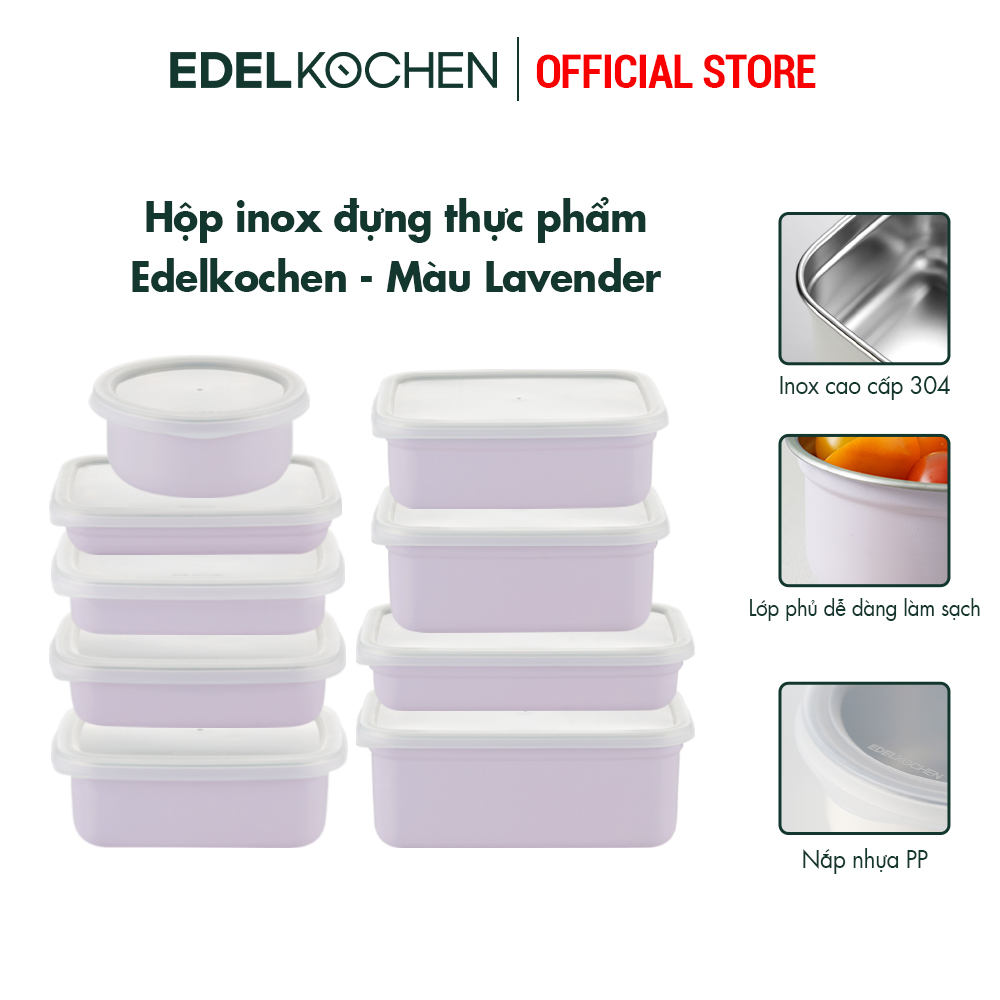 Hộp đựng thực phẩm, trữ đông inox 304 Edelkochen Edellock Collection – Màu Lavendar