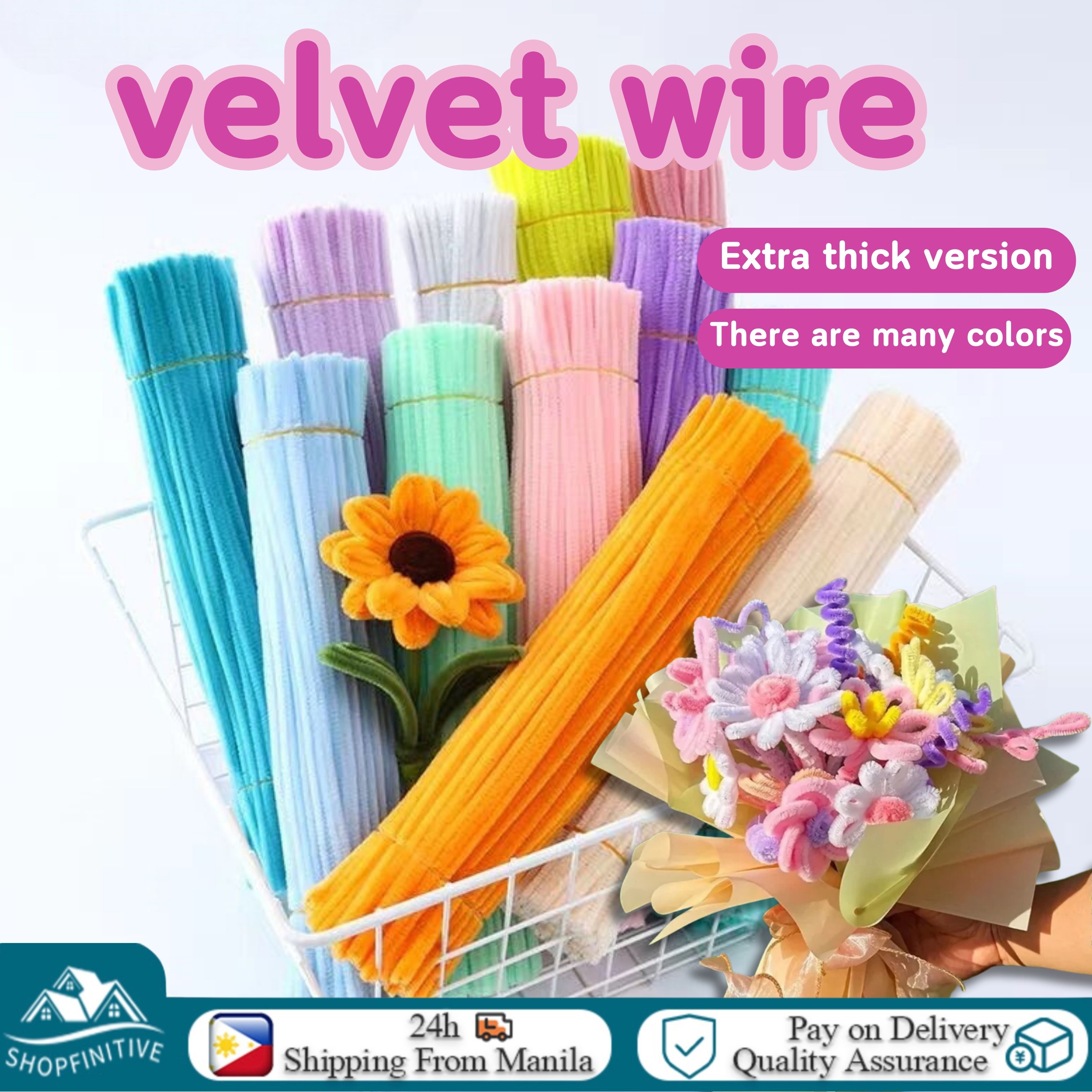 Colorful Chenille Stem Pipe Cleaners for DIY Crafts - 100pcs