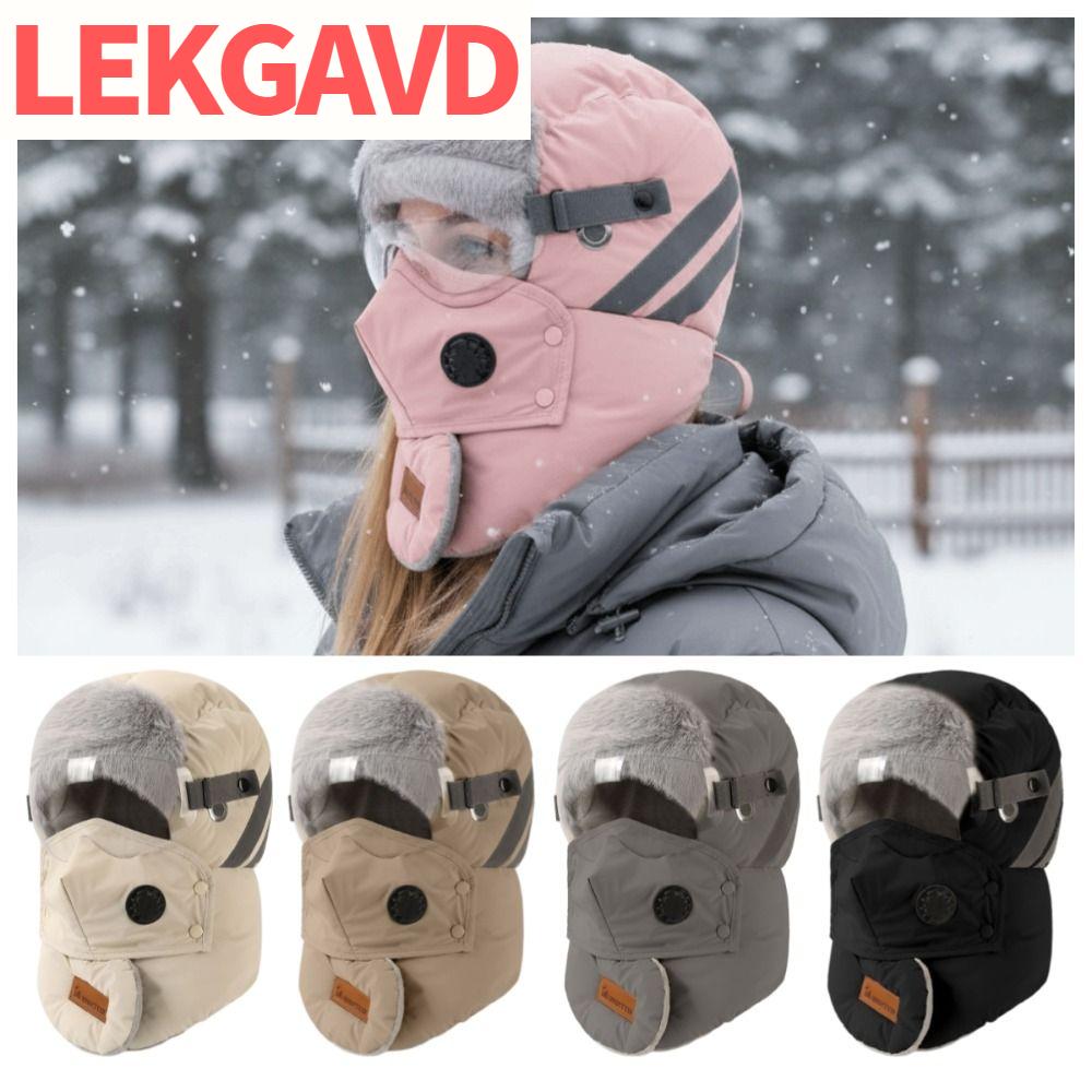 LEKGAVD ป้องกันน้ำ หมวกแว่นตาฤดูหนาว ที่ปิดหู ที่ป้องกันคอ ขี่หมวกเล่ยเฟิง ง่าย สะดวกสบาย หมวกเล่ยเฟิง ฤดูหนาว ราคา 169 บาท*ส่งฟรี