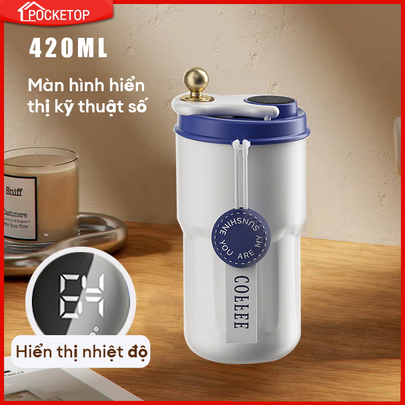 Bình giữ nhiệt inox 316, cốc cà phê, màn hình hiển thị nhiệt độ thông minh, dễ mang theo, cốc nước Mỹ dung tích lớn