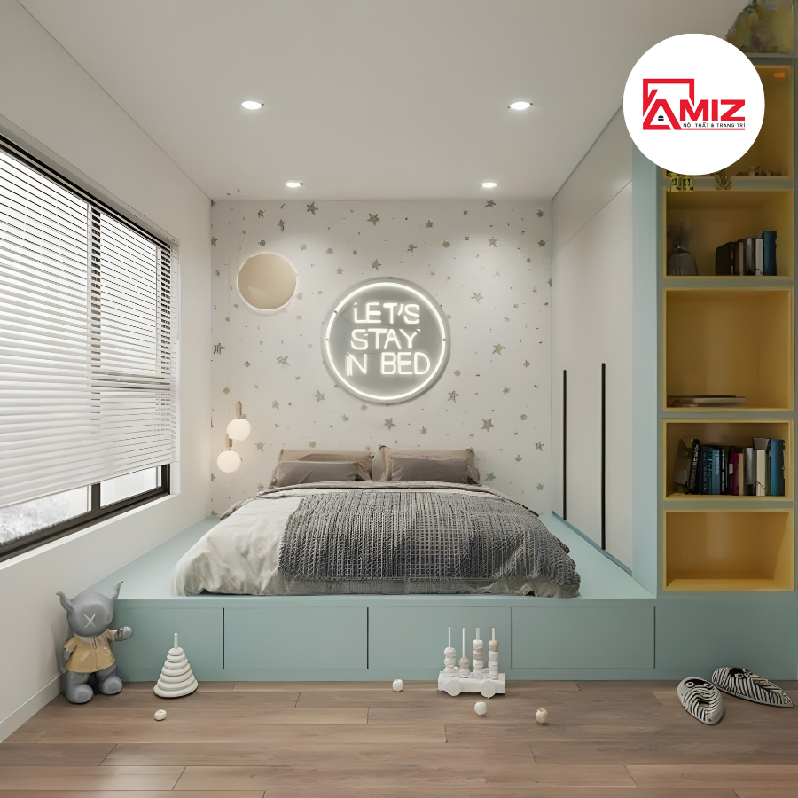 Thiết kế nội thất phòng ngủ bé trai hiện đại Amiz- BT001 Giá 48,000,000 Đồng*Miễn phí vận chuyển