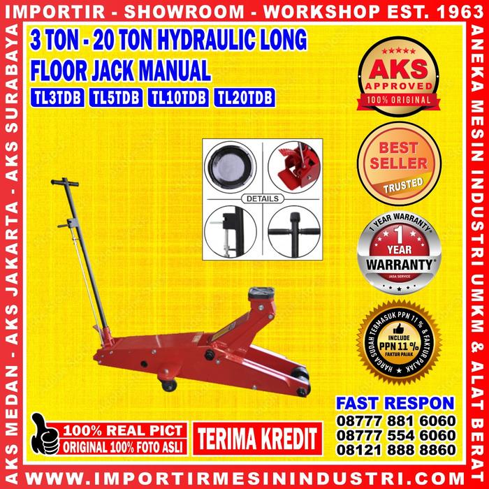 DONGKRAK BUAYA 20 TON HYDRAULIC FLOOR JACK BODY BESAR | AKS - TL20TDB - BY LARISAN Harga 26,620,000 rupiah*Gratis Ongkir