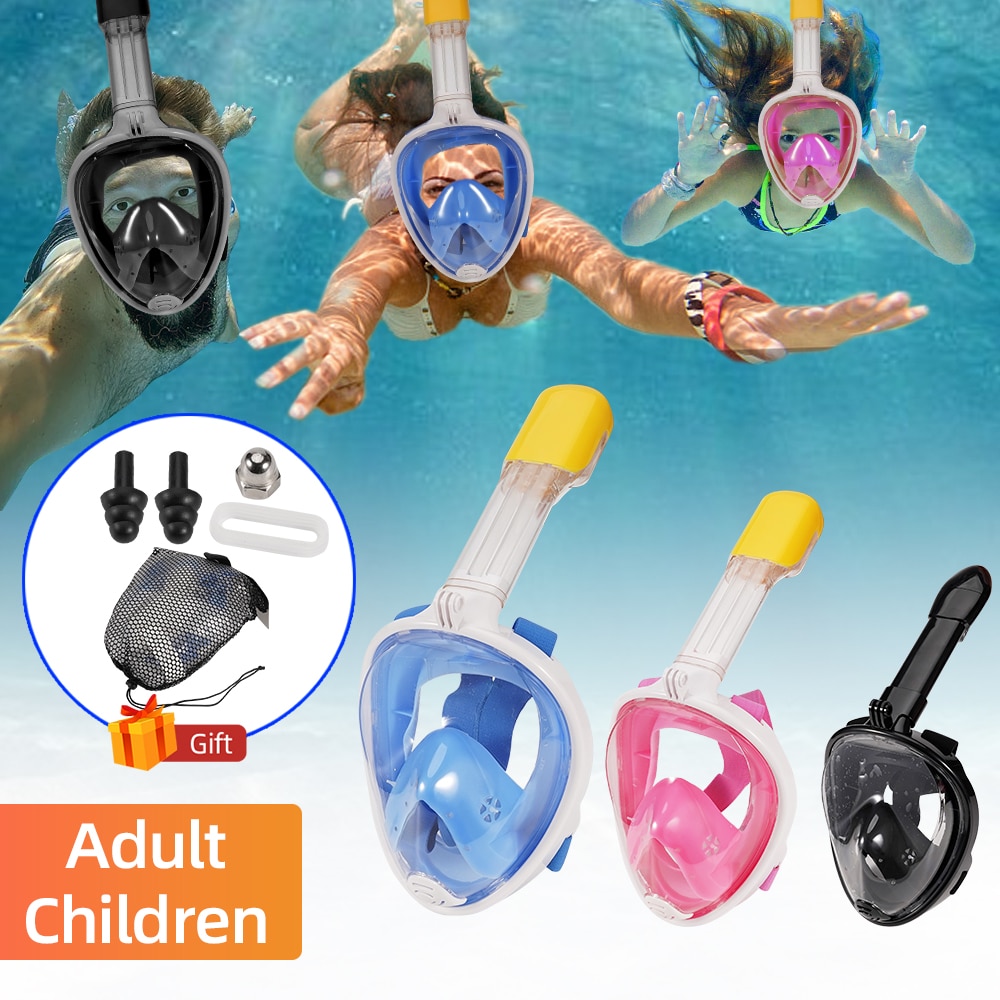 Full Face Snorkel Mask Snorkeling Swimming Diving Mask Wide View Anti