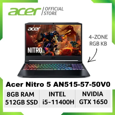 NEW Acer Nitro 5 AN515-57-50V0 15.6 inch FHD IPS Gaming Laptop with Intel i5- 11400H Processor and NVIDIA GTX1650