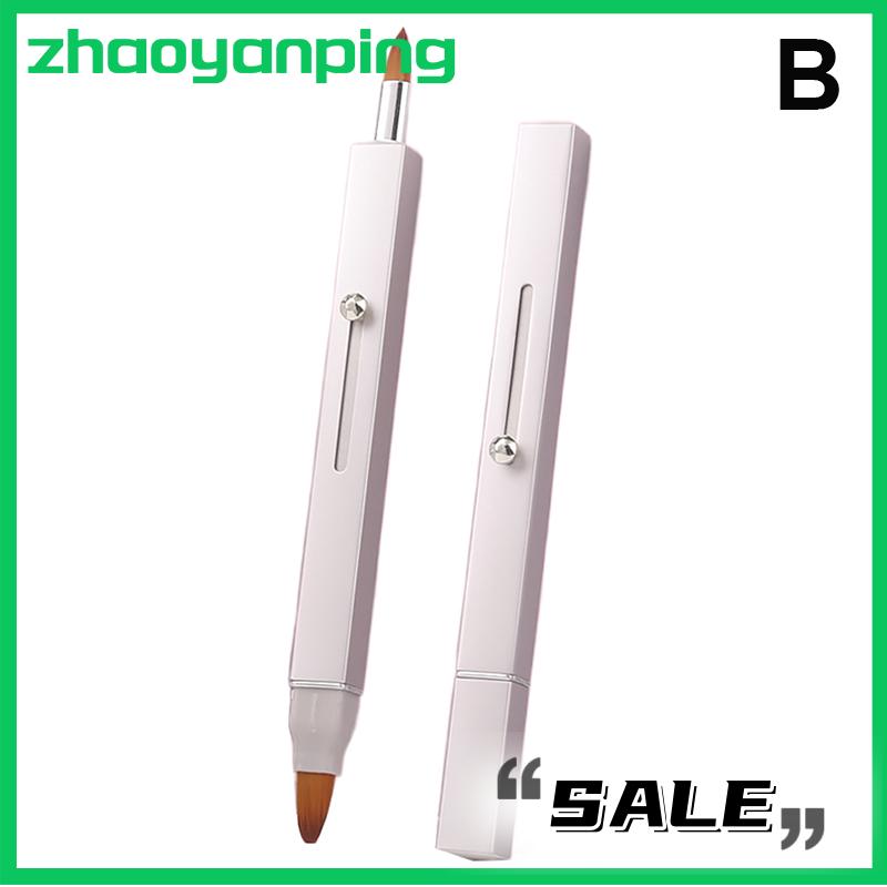 zhaoyanping Xách Tay Mềm Có Thể Thu Vào Lip Bàn Chải Đôi Đầu Trang Điểm Bàn Chải Với Bìa Son Môi Bàn Chải Che Khuyết Điểm Bàn Chải Vẻ Đẹp Bàn Chải Công Cụ - 5