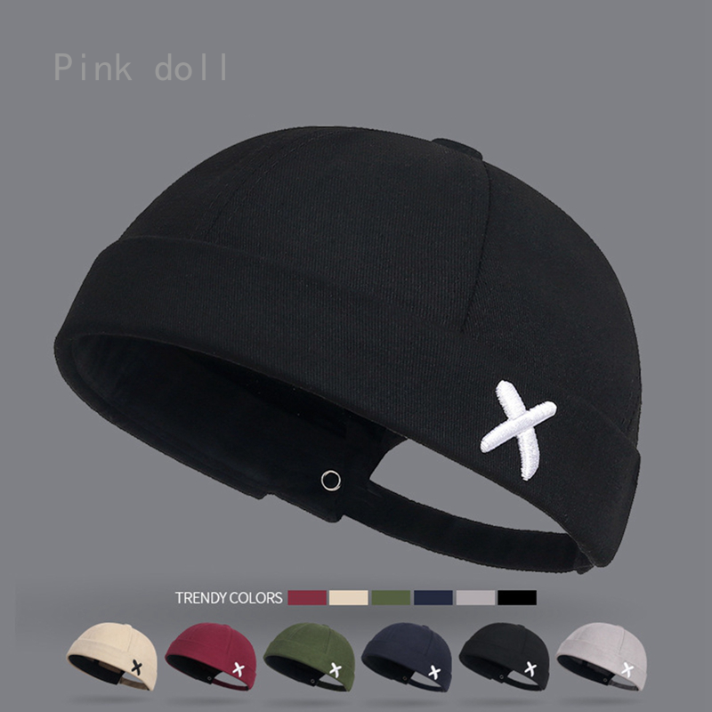 Mũ thời trang ngắn nam nữ Mũ da dưa không vành mũ chủ nhà mũ không vành mũ trùm đầu mũ len đường phố Mũ Docker di động Mũ Kem Skin cap dưa hip hop cổ điển