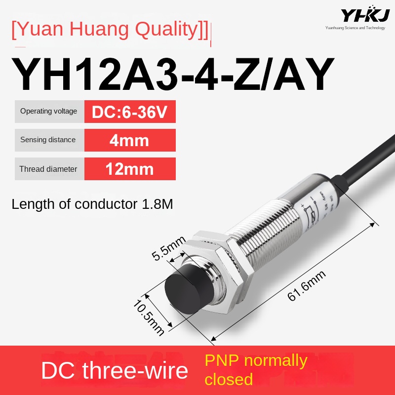 Cảm Biến Tiệm Cận M12 YH12A3-4-Z AY | tùy chọn LJ12A3-4-Z/BX - Điện Áp Đa Dạng, NPN/PNP, Thường Mở/Thường Đóng, Cảm Biến Kim Loại Điện Cảm
