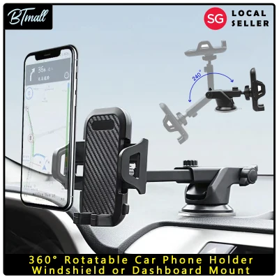 360° Rotatable Car Phone Holder | Windshield or Dashboard Mount | Extendable [Local Seller]