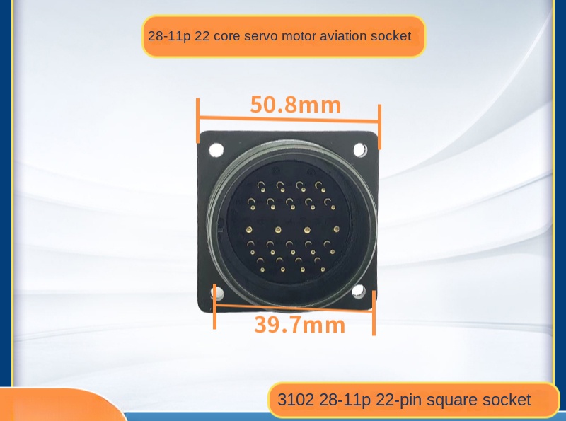 MS3108 28-11S 28-11P Đầu Nối Servo 4 Trục 22 Lõi Ổ Cắm Vuông - Đầu Cắm Thẳng/Vuông Góc - 3102/28-11P 22 lõi v