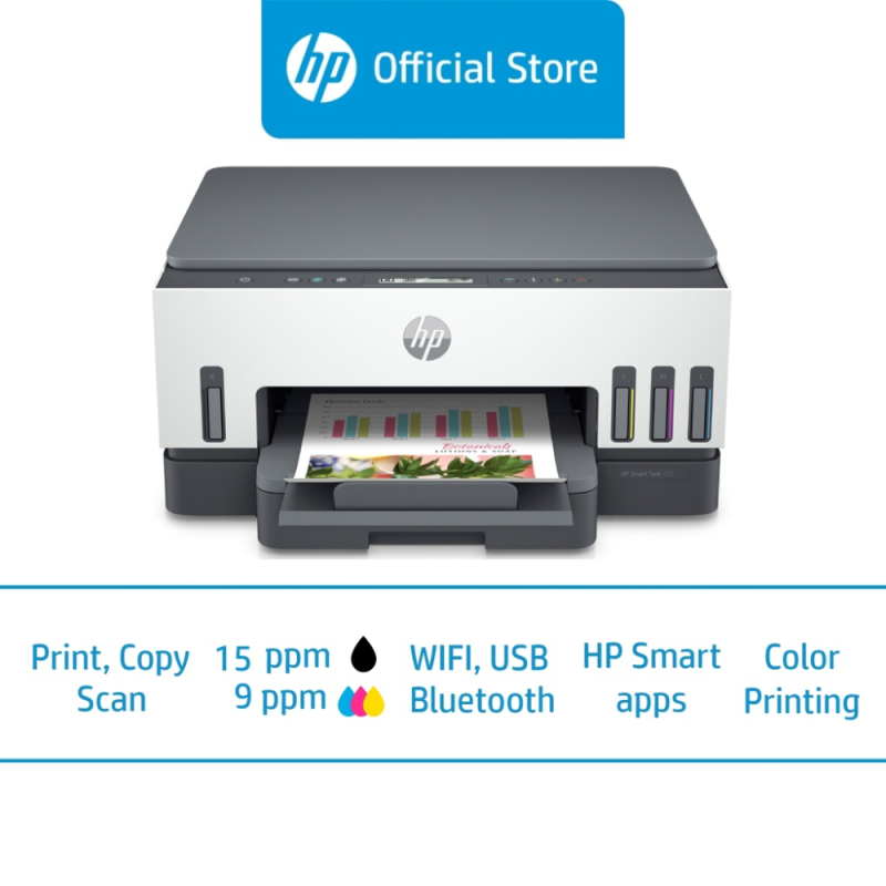 HP Smart Tank 720 Wireless All-in-One Color Inkjet Printer / Print, Copy, Scan / Two-Sided / Duplex / One Year Warranty Singapore