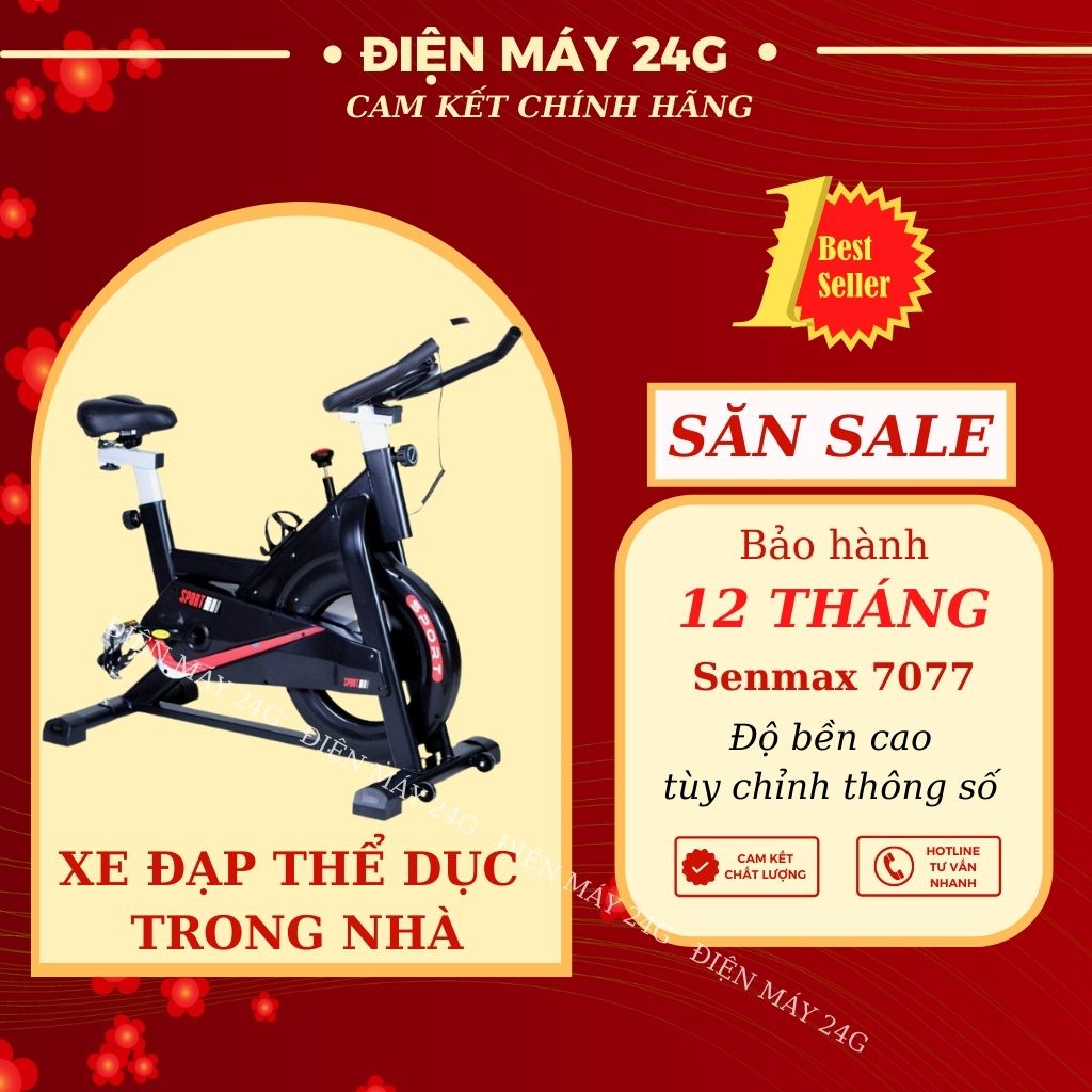 Xe đạp tập thể dục thể thao tập gym tại nhà Senmax 7077 trau chuốt về kiểu