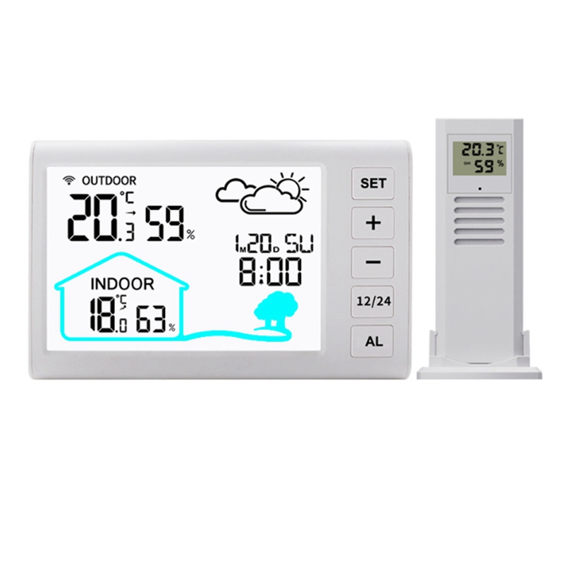 【GoS】-Indoor Outdoor Thermometer Hygrometer Wireless Weather Station Home Weather Forecast Clock Weather Stations