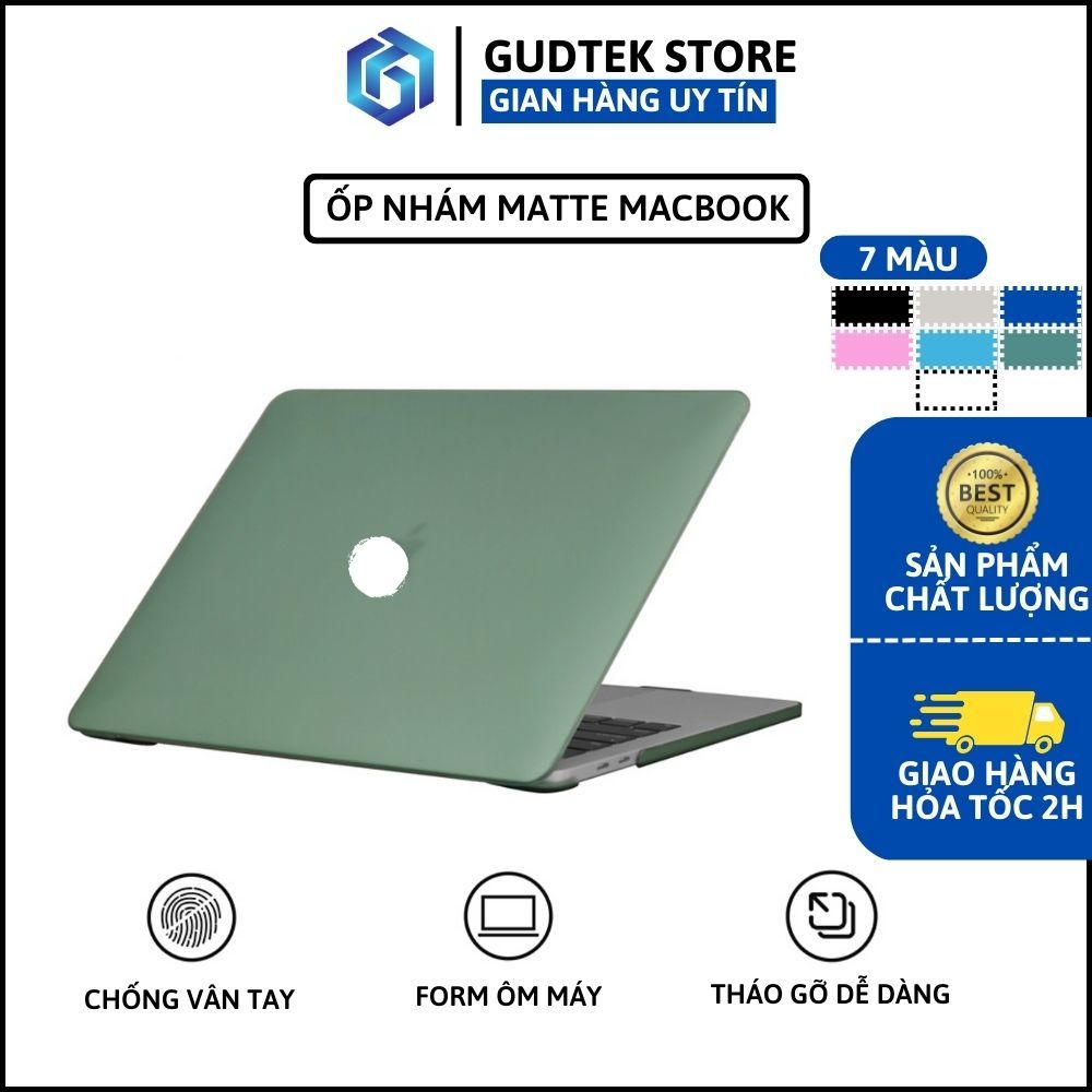 Ốp Macbook Nhám, Case Macbook Matte Bảo Vệ Máy, Nhiều Màu Khuyết Táo