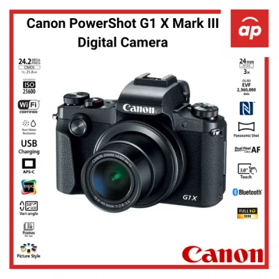 (12 + 3months Warranty) Canon PowerShot G1X Mark III Digital Camera + free Sandisk Extreme 32GB SD Card