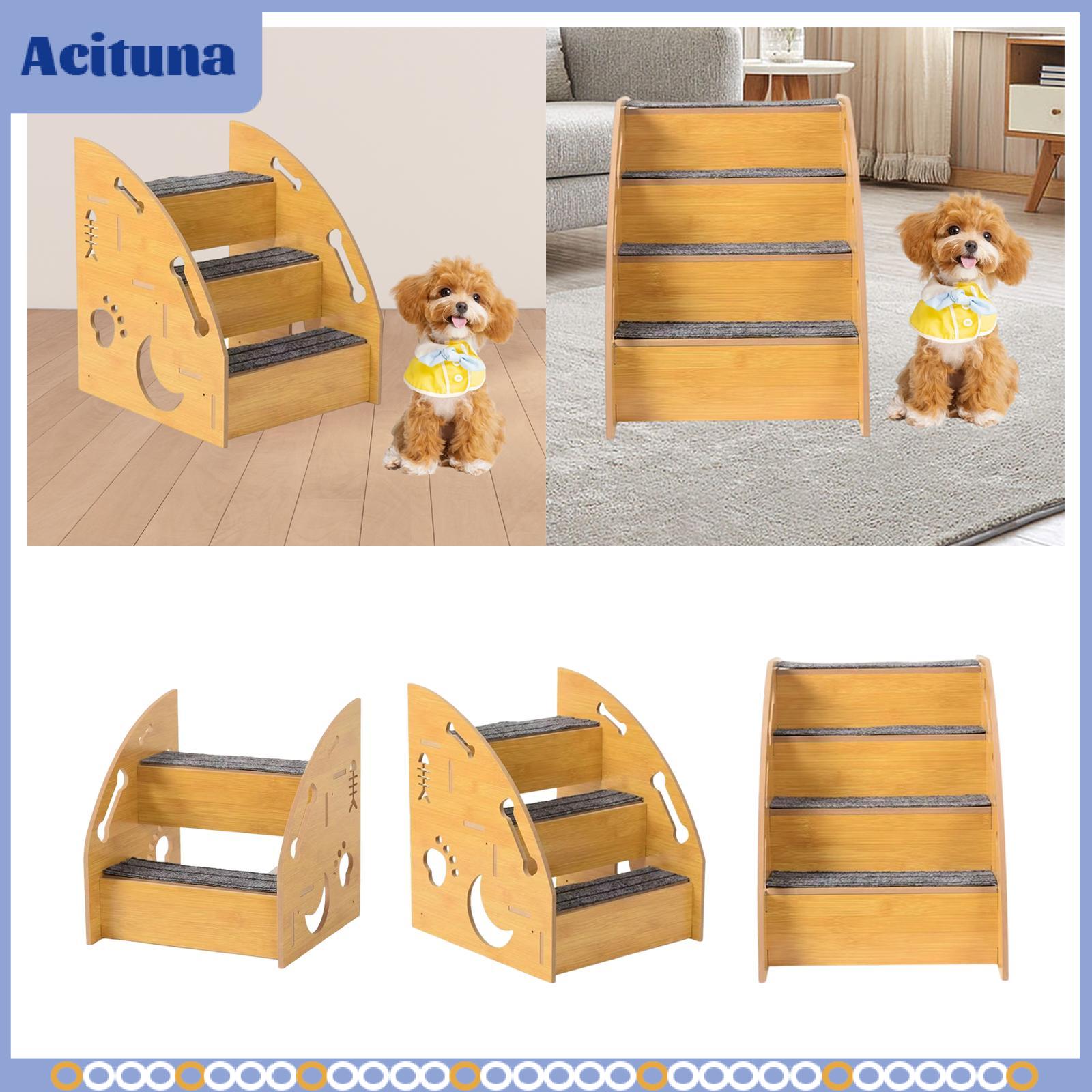 Dog Stair Ramp Wooden Wear Resistant Comfortable Anti Slip Pet Staircase Dog Steps Pet Steps for High Bed Indoor Older Dogs Cats ราคา 2,071 บาท*ส่งฟรี