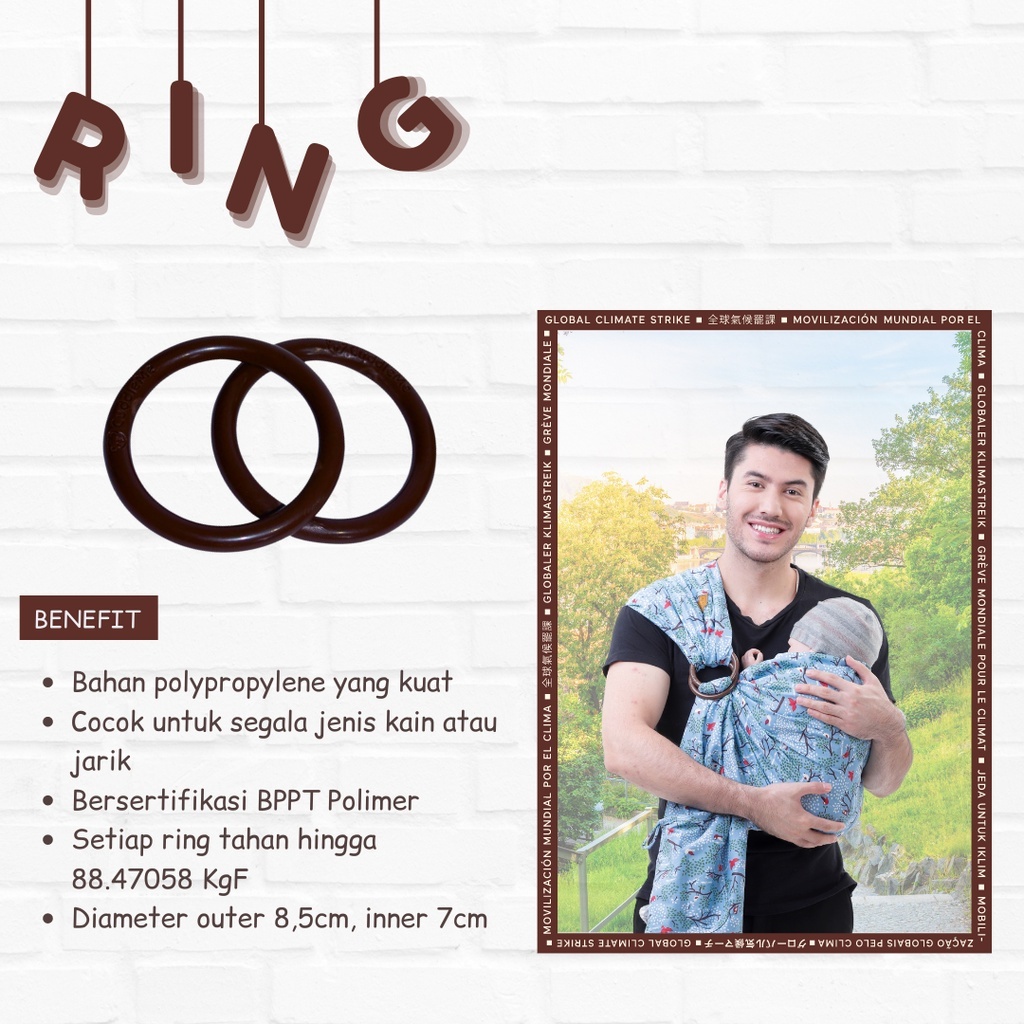 Gendongan Bayi Samping Ringsling Jarik Cuddle Me Bamboo Sling Gendongan Bayi Gendong Samping Motif dan Solid Praktis