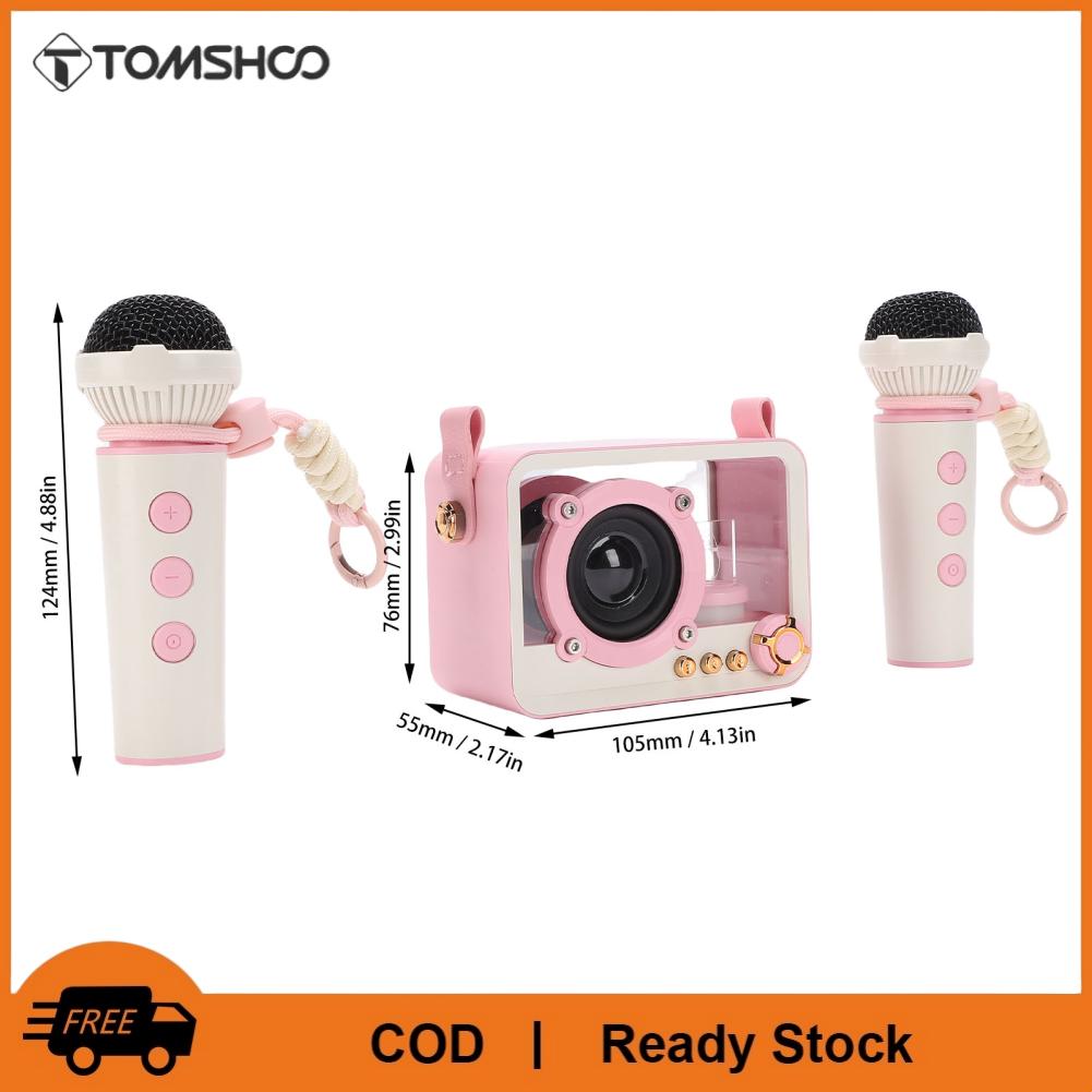 Máy Karaoke xách tay loa bluetooth với 2 Micro không dây cho cô gái Chàng Trai Nhà Bên