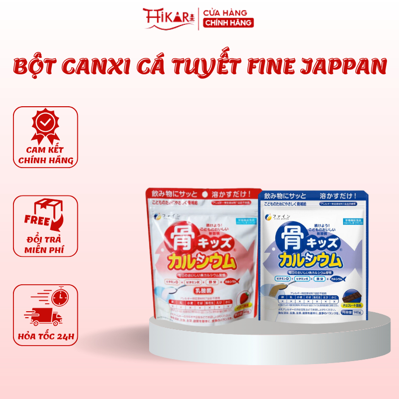 Bột canxi cá tuyết giúp tăng chiều cao Fine Japan Nhật Bản 140g