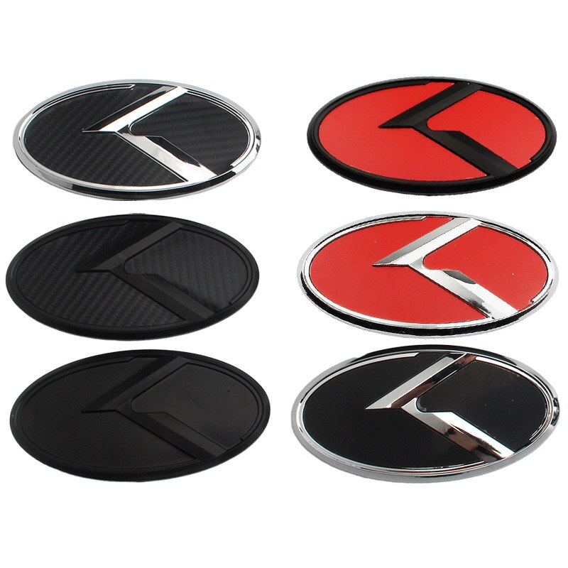 Hot 1pcs 3D ABS K Logo Car Front Hood Rear Trunk Decals Emblem Badge Stickers For Kia Sportage Soren
