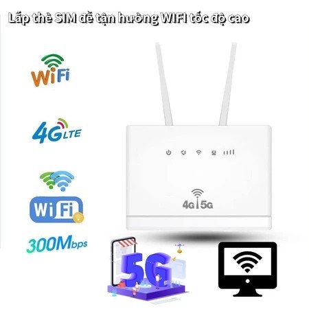 Bộ định tuyến không dây Lắp SIM,Bộ Phát WIFI 4G/5G Phiên Bản , 3 Cổng Lan,Bộ phát Wifi không dây