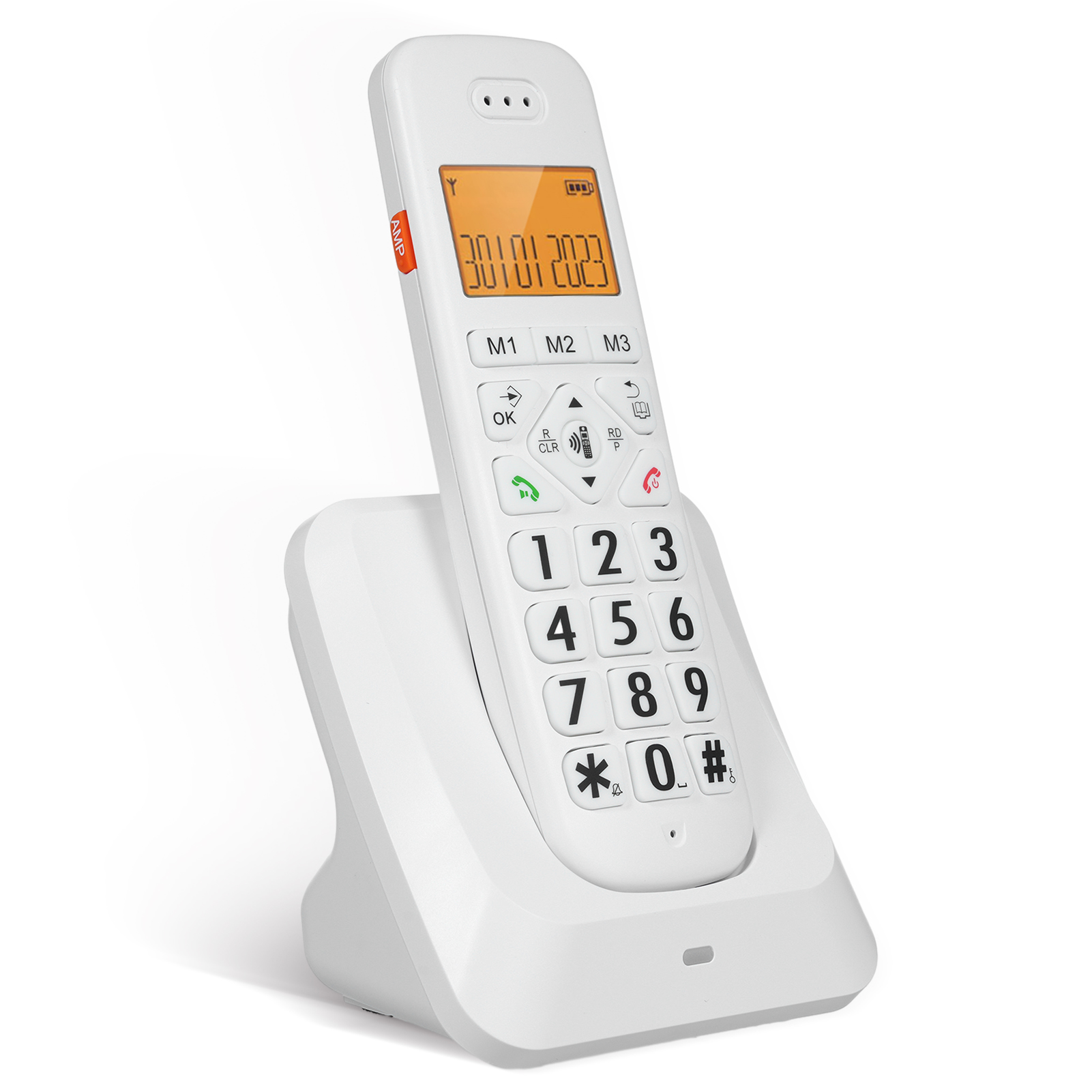 【NEWEST】Bisofice Expandable Cordless Phone with 1.8inch LCD 3 Lines Display Support 5 Handsets Connection 13 Shortcut Keys Call Block Hands-free Calls Intercom Conference Call Mute Function 16 Languages with Big Buttons for Office Business Home Family ราคา 1,076 บาท*ส่งฟรี