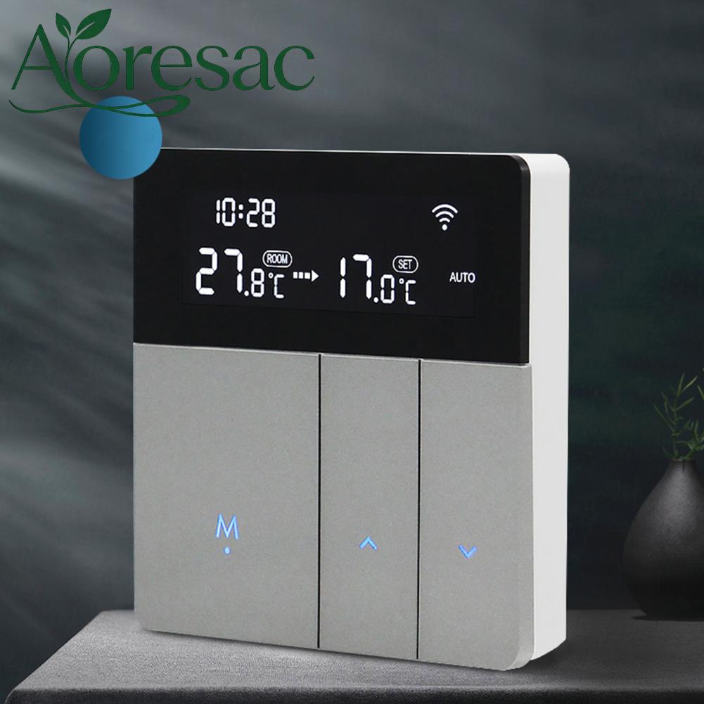 Aoresac WIFI เทอร์โมสมาร์ทพร้อมจอแสดงผล LCD เครื่องทำความร้อนหม้อน้ำอัจฉริยะเทอร์โม APP การควบคุมด้วยเสียงตัวควบคุมอุณหภูมิคงที่ในร่มเทอร์โมดิจิตอลที่ตั้งโปรแกรมได้ป้องกันการแช่แข็ง ราคา 1,063 บาท*ส่งฟรี