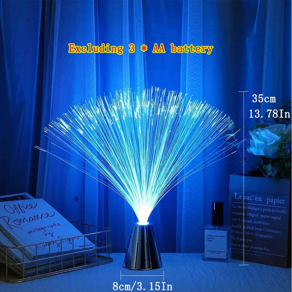 Autism Calming Sensory LED Light Fibre Optic Multi Colour Changing Table Lamp - Battery Powerd