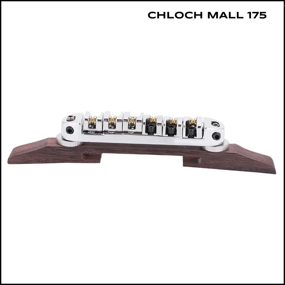 CHLOCH 175 สีเงิน สะพานโรสวูด ไม้และโลหะ ปรับได้ สะพานสายกีตาร์ ชุดสะพาน อะไหล่กีตาร์ สำหรับกีตาร์ 6 สาย ราคา 638 บาท*ส่งฟรี