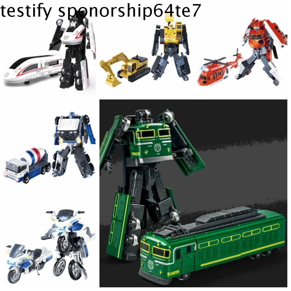 TESTIFY 2 trong 1 Tàu robot biến hình Máy xúc Máy ủi đất Robot xe kỹ thuật Sáng Tạo Tàu hỏa Đồ chơi robot biến hình Đồ chơi trẻ em