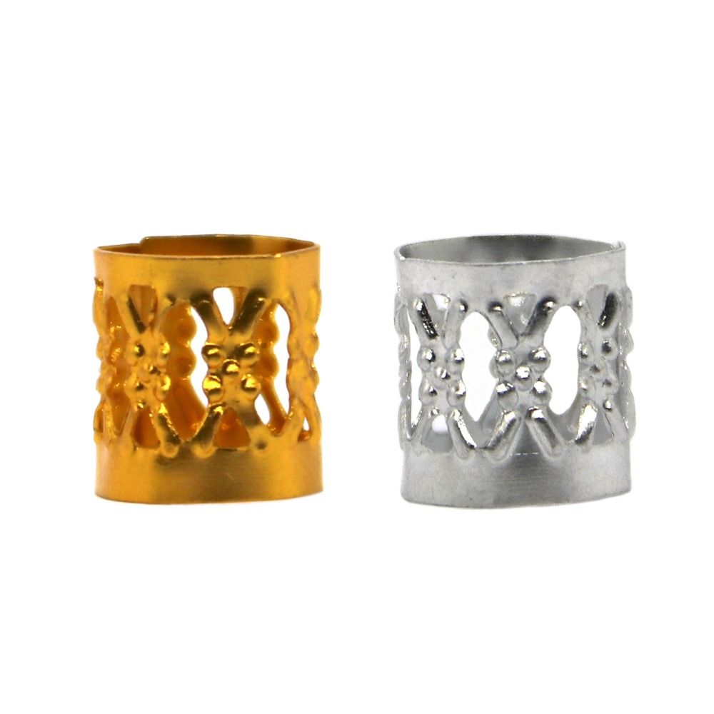 THANKSKY 100pcs Bạc Kẹp tóc tết Vàng Kẹp tóc Vòng tóc dreadlock Phụ kiện tóc Trang sức Hạt bện bẩn T