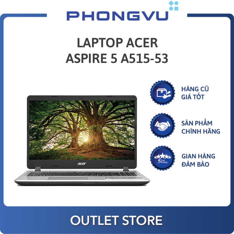 Laptop Acer Aspire A515-53-330E (NX.H6CSV.001) (i3-8145U) (Bạc) - Laptop cũ