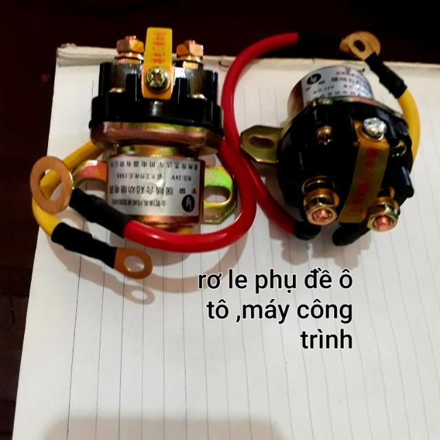 Rơ le phụ đề 12v 24v 150a loại tốt thân màu vàng cho ô tô máy công trình