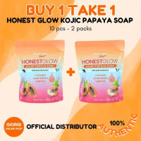 Buy 1 Take 1 HONEST GLOW Kojic Papaya Soap | 10 pcs - 2 packs | NEW PACKAGING