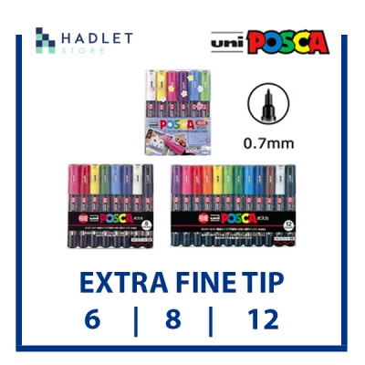6|8|12 Uni Posca Mitsubishi Paint Marker- Extra Fine Bullet Tip-0.7mm Art Marker Packs Pens Office S