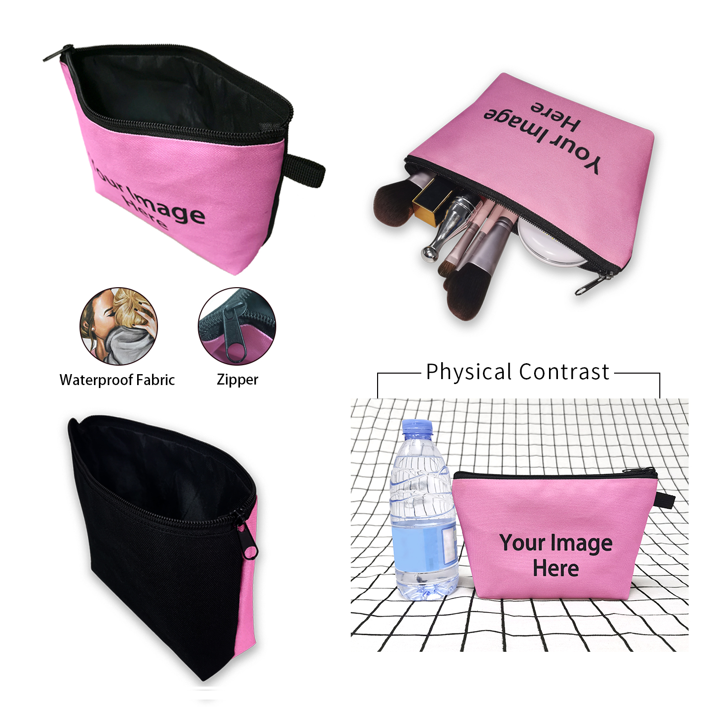 [pjga] The Little Mermaid Makeup Bags Cartoon Girls Cosmetics Zipper Pouchs For Travel Ladies Pouch Women Cosmetic Bag