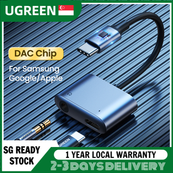 UGREEN 2-in-1 USB C Type C to 3.5mm Aux Audio Jack Adapter For Samsung / iPad Pro Singapore