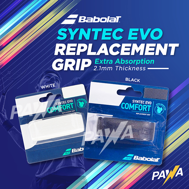 Black 2.1mm Babolat Syntec Evo Comfort Tennis Replacement Grip 