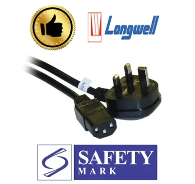 UK PC C13 Power Cord (1.8m/3m)-Longwell/Pan Dian brand-super good quality, with fuse! with safety mark!