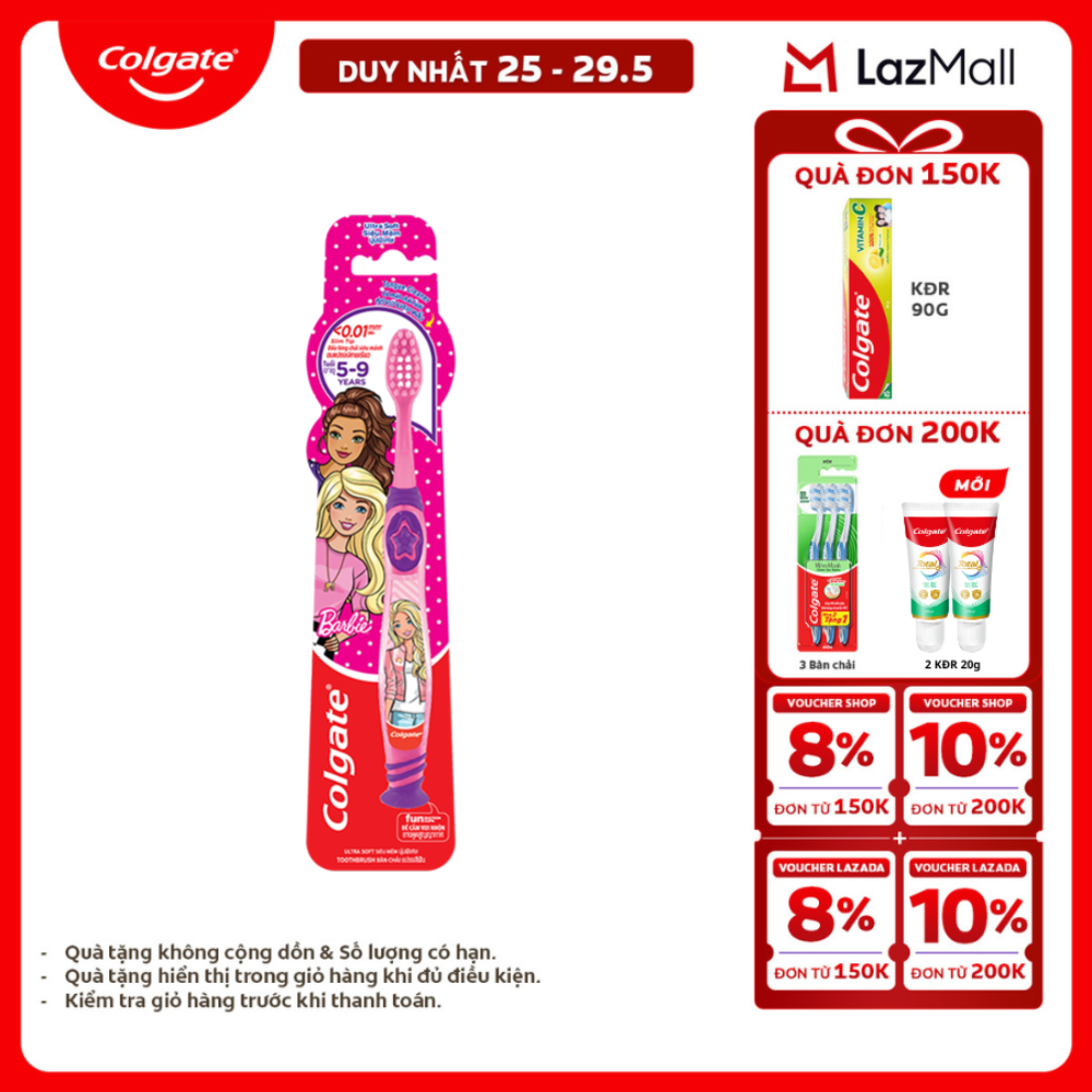 [Chỉ 25-29.5_X2 Voucher giảm 20%] Bàn chải đánh răng Colgate họa tiết dành cho trẻ