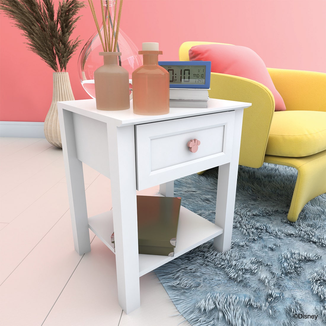 Disney Home ตู้ข้างเตียง DISNEY รุ่น MINNIE-C สีขาว (45x40x56 ซม.) ราคา 1,850 บาท*ส่งฟรี