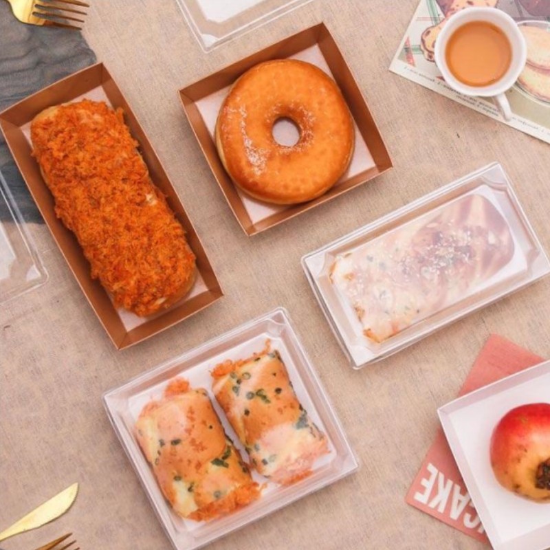 「 Storage Box K 」 20 hộp quà bánh sandwich vuông hộp đựng bánh giấy kraft bao bì hộp bánh sandwich b