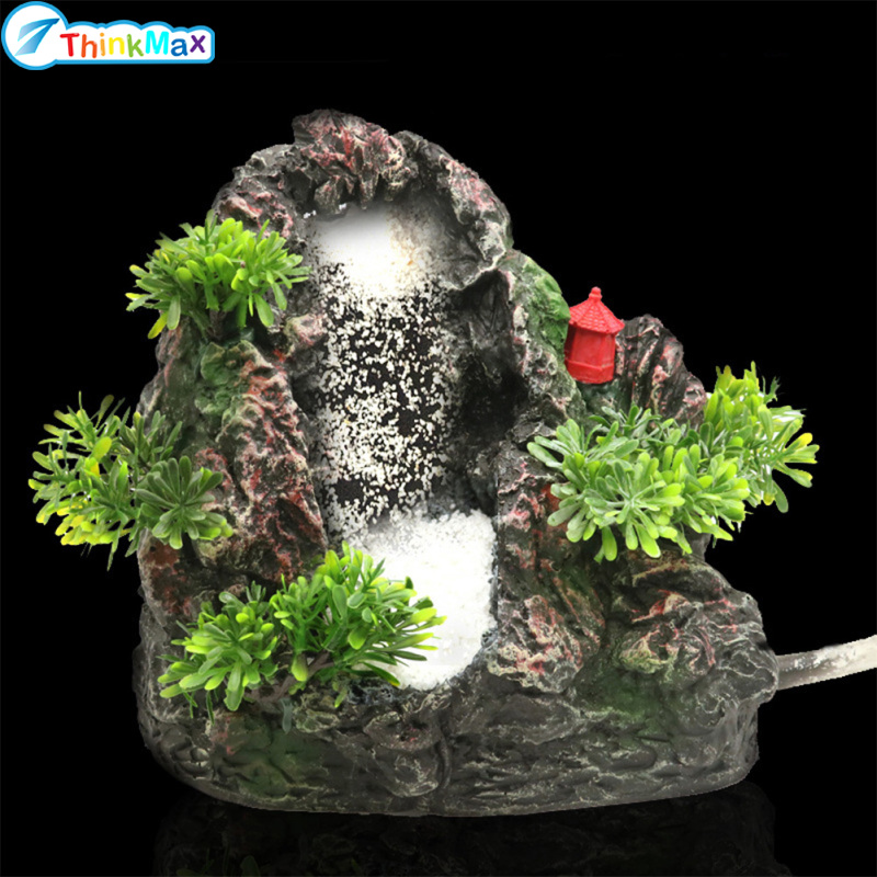 Fish Tank Decoration, Moss Rockery Stone Plants Wood Ruins Landscaping Turtle Tank Decoration, Fish Shrimp Shelter With Rockery, Aquariums, Plant For Fish Tank ราคา 840 บาท*ส่งฟรี