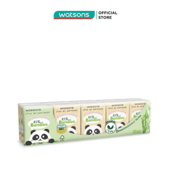 Watsons Hankies 3ply 10pcs (Bamboo)
