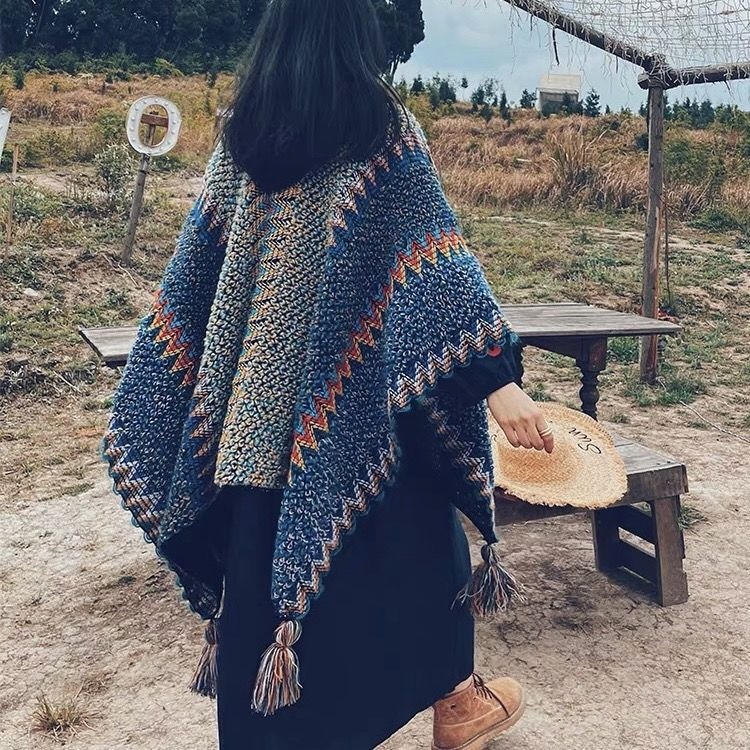 Khăn choàng của cô gái mùa xuân với một tấm chăn dày của Áo Choàng Vân Nam Du Lịch gió quốc gia Tây Tạng lấy khăn quàng cổ áo choàng