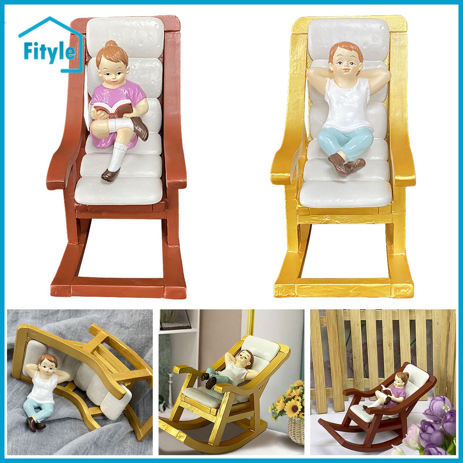 Dollhouse Miniature Rocking Chair 1:12 Scale Miniature Rocking Chair Micro Landscape Doll House Rocking Chair Ornament Decor ราคา 568 บาท*ส่งฟรี